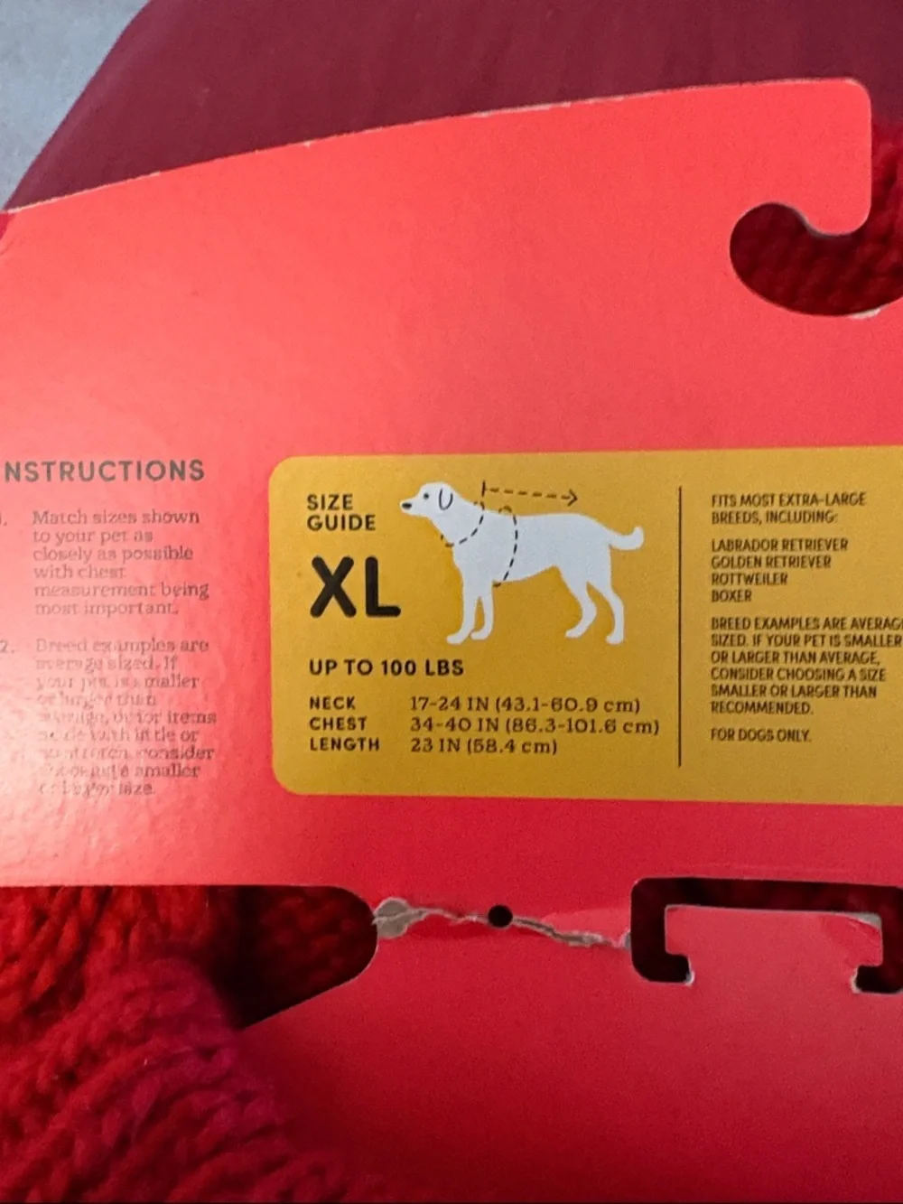 NWT-Extra Large Dog Red cable knit sweater Soft, warm and comfortable